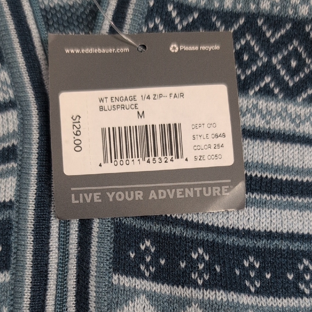 Eddie Bauer M Tall Womens's Blue and Gray/Blue Zip Up Sweater - Picture 2 of 10